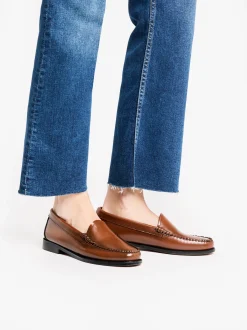 Women G.H.BASS Weejuns Venetian Loafers Cognac Leather