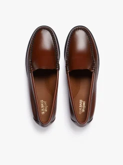 Women G.H.BASS Weejuns Venetian Loafers Cognac Leather