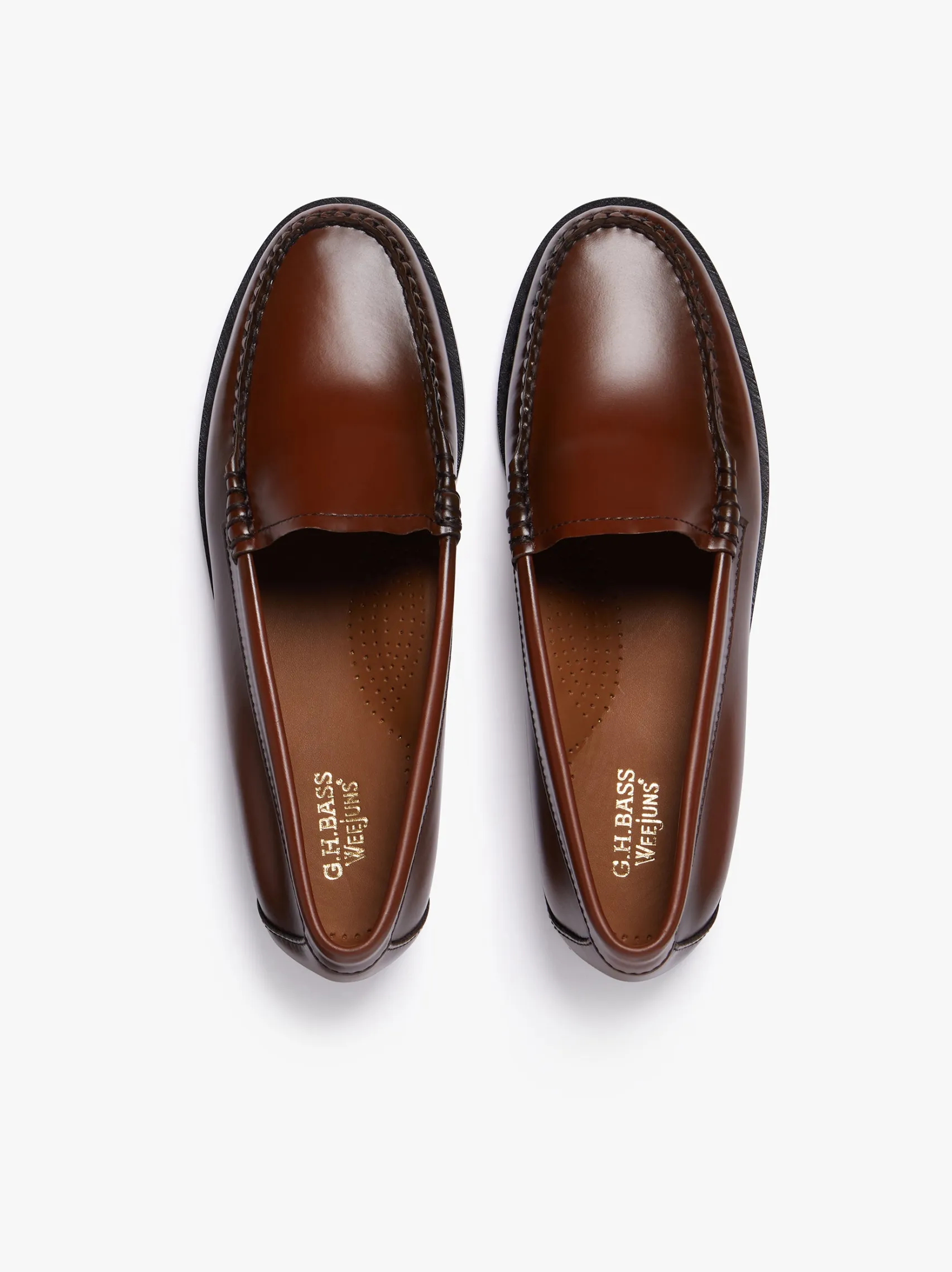 Women G.H.BASS Weejuns Venetian Loafers Cognac Leather