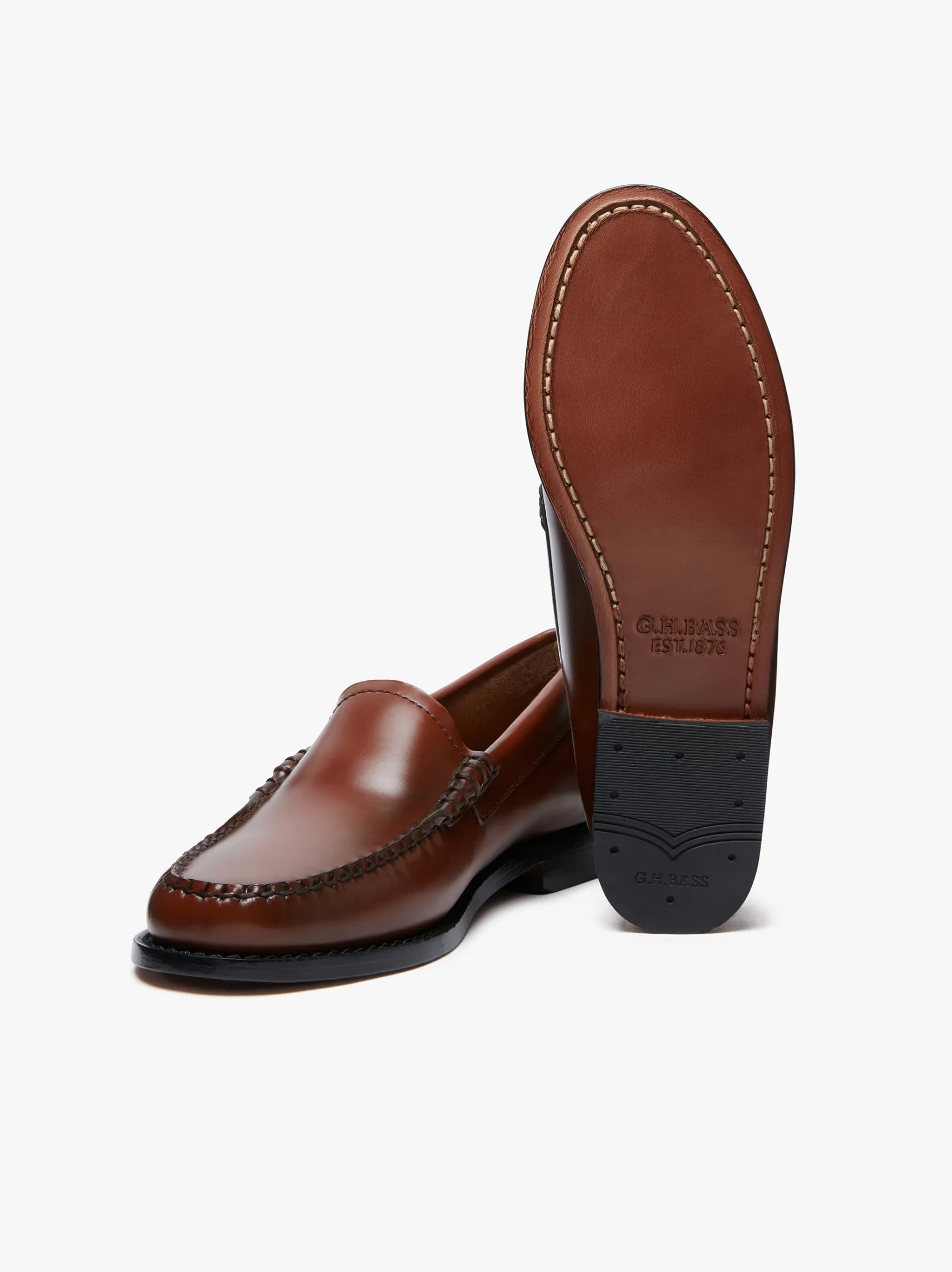 Women G.H.BASS Weejuns Venetian Loafers Cognac Leather
