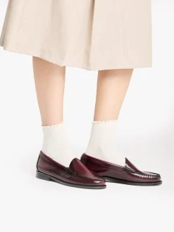 Women G.H.BASS Weejuns Venetian Loafers Wine Leather