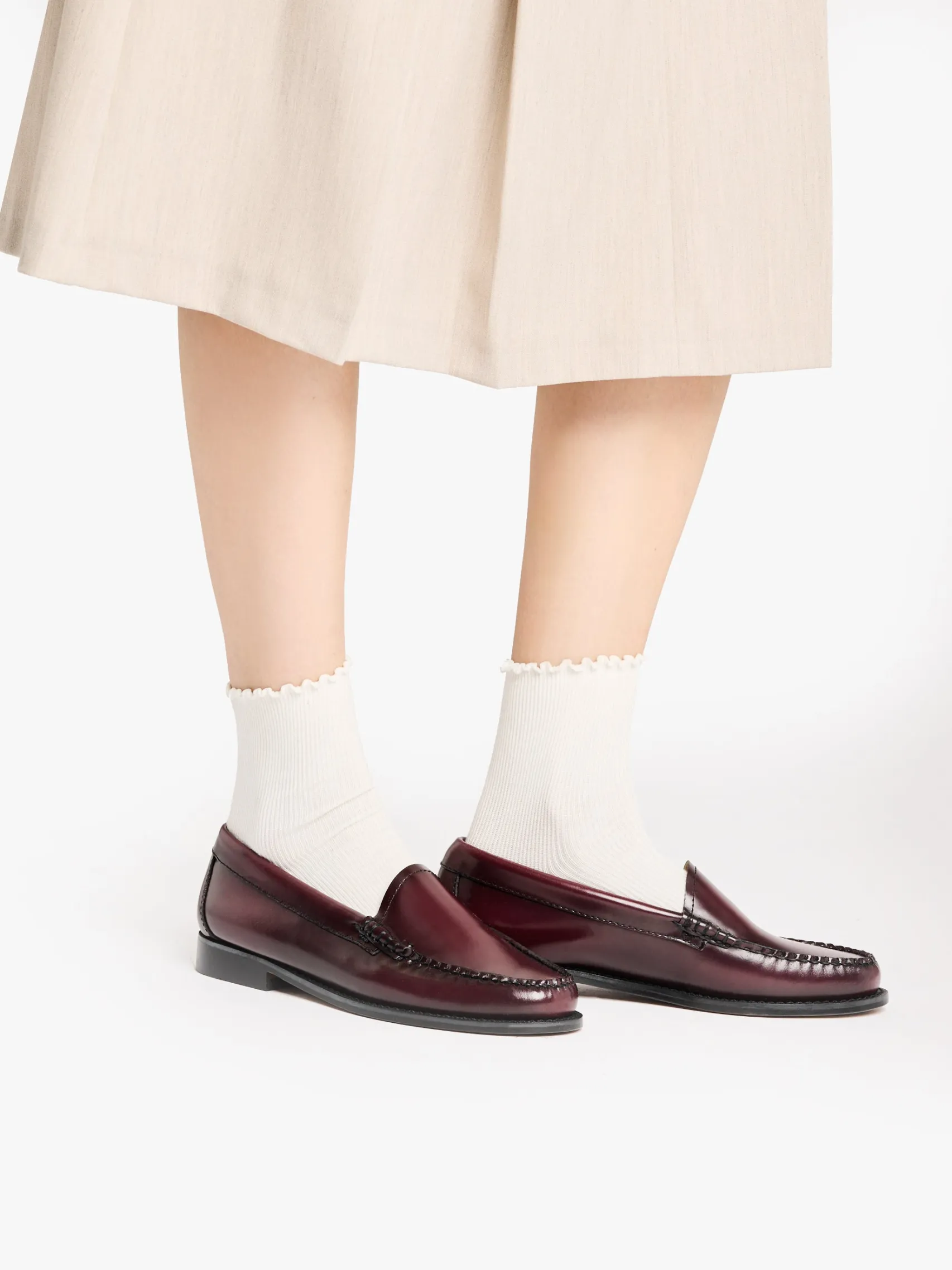 Women G.H.BASS Weejuns Venetian Loafers Wine Leather