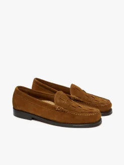 G.H.BASS Weejuns Venetian Weave Loafers suede with leather sole