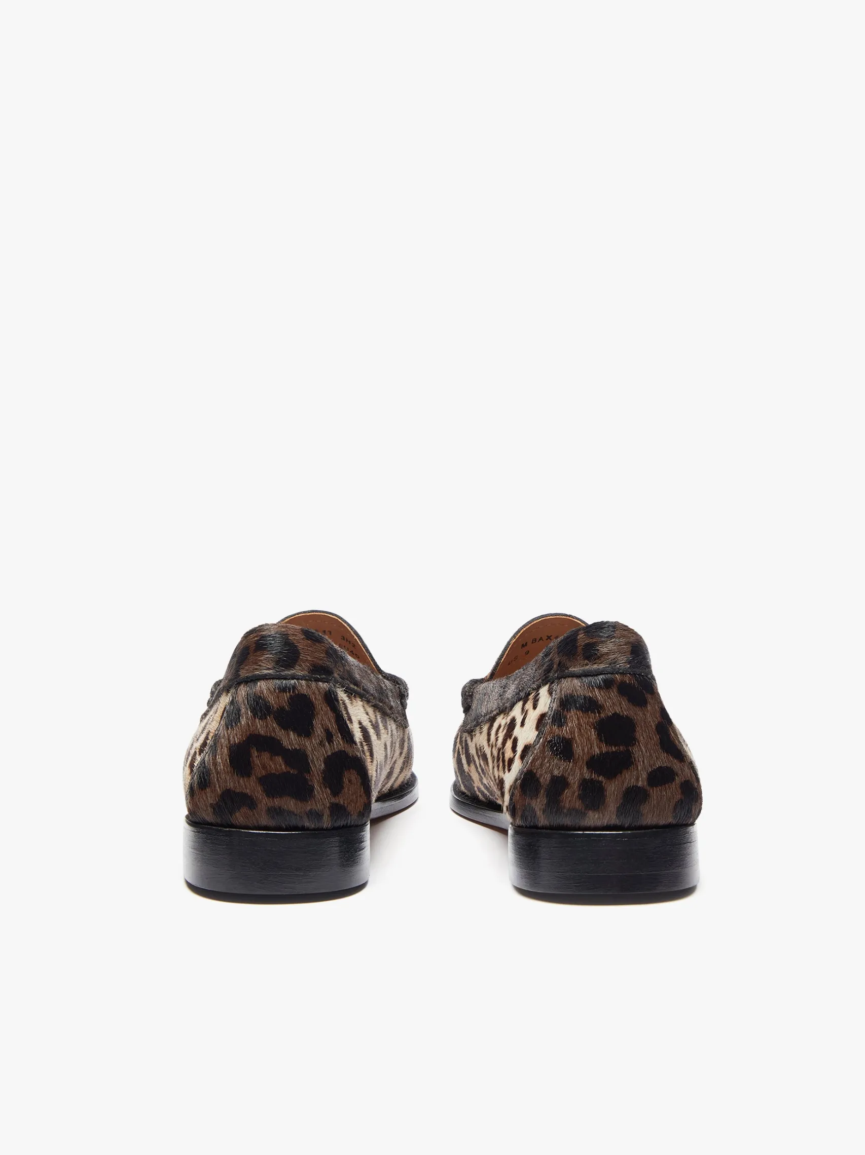 Women G.H.BASS Whitney Leopard Penny Loafers Dark Tan Leather with Leopard Print